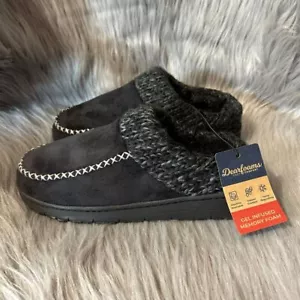 Dearfoams Slippers Clogs Womens Size Medium 7-8 Black Slip On Shoes Memory Foam - Picture 1 of 7