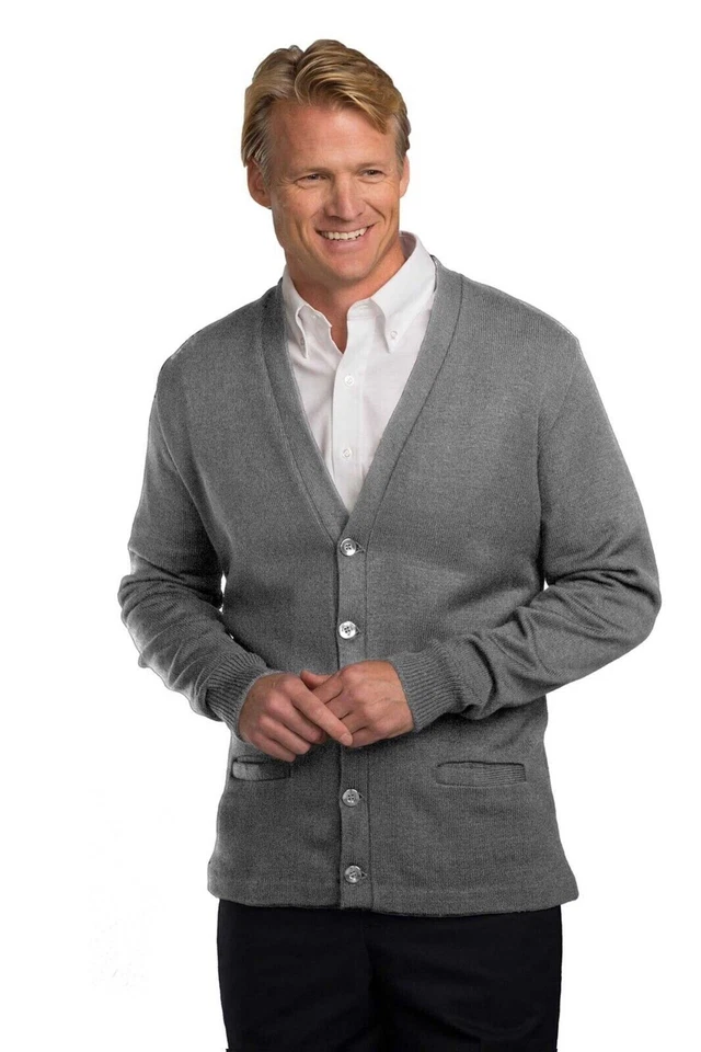 A+ APPAREL 6300 Unisex Jersey Knit 5-Button V-Neck Pocket Cardigan SIZE 2XL REG - Image 1 of 1