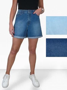Pantalones Cortos de Denim para Mujer Cintura Alta Estilo Mamá Pantalones Cortos Sueltos 10-22 - Imagen 1 de 23