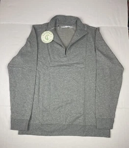 Críquet Men Gray 1/4 Zip LG Long Sleeve Golf Mock Neck Pullover Cotton Fleece - Picture 1 of 10