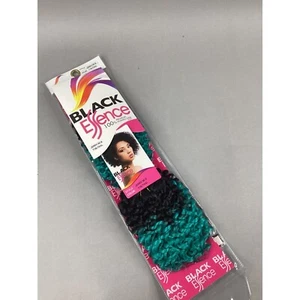 8" Jerry Boho Curl Color #T1B/TEAL Ombre Blended Hair Extensions Track - Picture 1 of 6