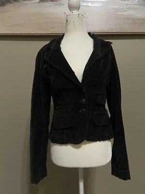 Chaqueta con botones Calvin Klein Jeans para mujer talla pequeña negra mezcla de algodón Foto 1 de 4