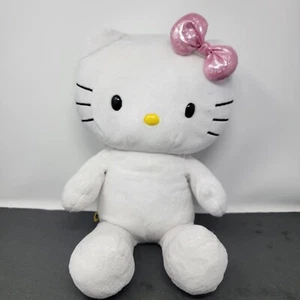 Build A Bear Hello Kitty Sanrio White Metallic Pink Bow Cat Yellow Nose 2012 - Picture 1 of 12