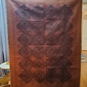 Upholstery Chenille Jacquard Drapery maroon fabric or rug 54" x 70" - Picture 1 of 6