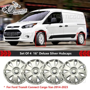 For Ford Transit Connect Cargo Vans 2014-2023丨4Pcs 16" Silver Deluxe ABS Hubcaps - Picture 1 of 11