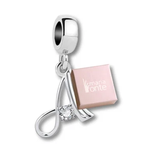 MariaFonte Charm Lettera Iniziale Nome Argento 925 Zirconia Compatibile - Foto 1 di 68