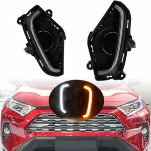 LED Daytime Running Light Turn Indicator Fog Lamp Bumper For Toyota RAV4 2019-21 - Picture 1 of 7
