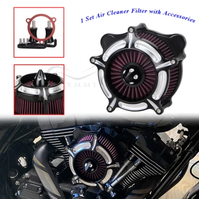 Motor CNC Turbine Air Cleaner Intake Filter For Harley Road King Classic FLHRC Foto 1 de 4