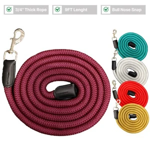 Cuerda de plomo de caballo de nailon de 9 pies - 3/4" de grosor fuerte con Bull Snap envío gratuito - Imagen 1 de 11