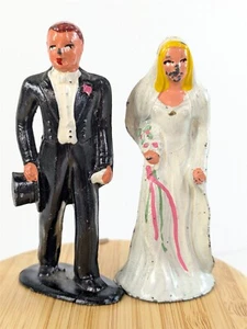 BARCLAY 625 Groom & 626 Bride Prewar Vintage Lead Toy Figure 3" - Picture 1 of 5