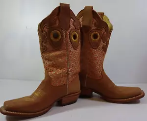 Botas Stephy By Lamas para Mujer Botas de Vaquera Puntera Cuadrada Cuero Carmelo EE. UU. Talla 5 - Imagen 1 de 16