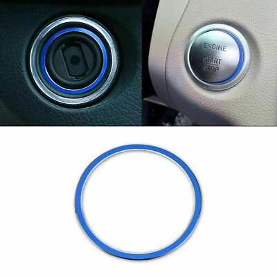 Blue Keyless Ignition Start Engine Button Ring Trim For Mercedes C-Class CLA GLA - Image 1 of 4
