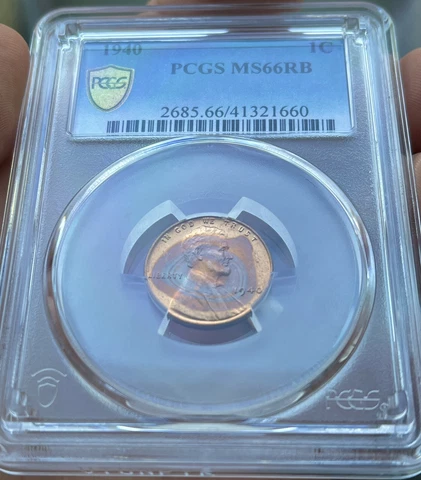 1940 Unc Toned Lincoln Cent ~ PCGS MS66RB ~ Concentric Toning Rings ~ TrueView! Cover