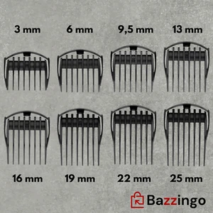BaByliss Set 8x peine 3-25 mm para la mayoría de las cortadoras de pelo ExxxE FXxxxE - Imagen 1 de 1