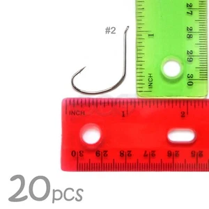 20 piezas Talla 2 Pesca 2x Ganchos Calvicie Níquel Tackle Wide Gap Circle Catfish #2 - Imagen 1 de 6
