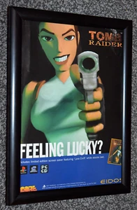TOMB RAIDER lara croft Framed A4 ORIGINAL 1990s gaming mag ART poster - Picture 1 of 1