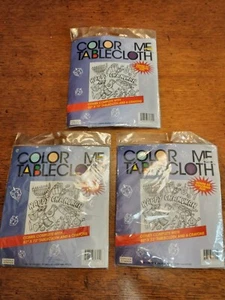 NEW NWT Lot of 3 Chanukah Color Me Tablecloth Table Cloth Cover Crayons Hanukah - Picture 1 of 8