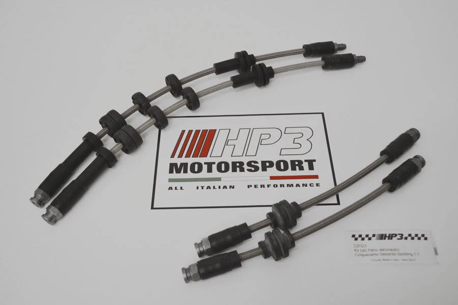 FIAT Cinquecento Seicento Sporting KIT 4 TUBI FRENO TRECCIA AERONAUTICI NR HP3 - Immagine 1 di 1