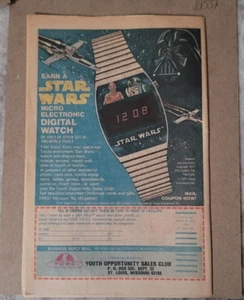 Vintage Star Wars-Comic Book-Electronic Watch Ad 1977 (JA537 - Picture 1 of 1