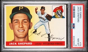 1955 Topps Baseballkarte Jack Shepard #73 Pittsburgh Pirates PSA 8 - Bild 1 von 2