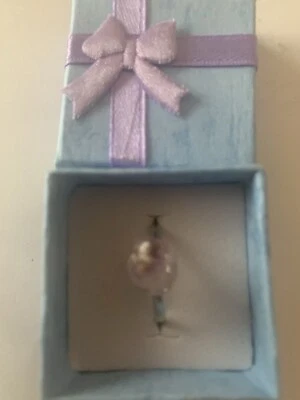 Кольцо с натуральным АМЕТИСТОМ драгоценным камнем - серебряная лента 2 мм - регулируемая M-P - идеальное Рождество! - Изображение 1 из 4