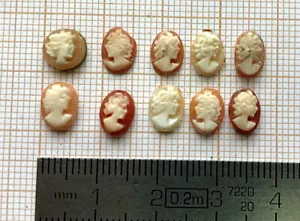 Lot 10 CAMÉE vintage parure BROCHE Miniatur PENDENTIFcameo Nail ART FILIGRANE 23 - Imagen 1 de 1