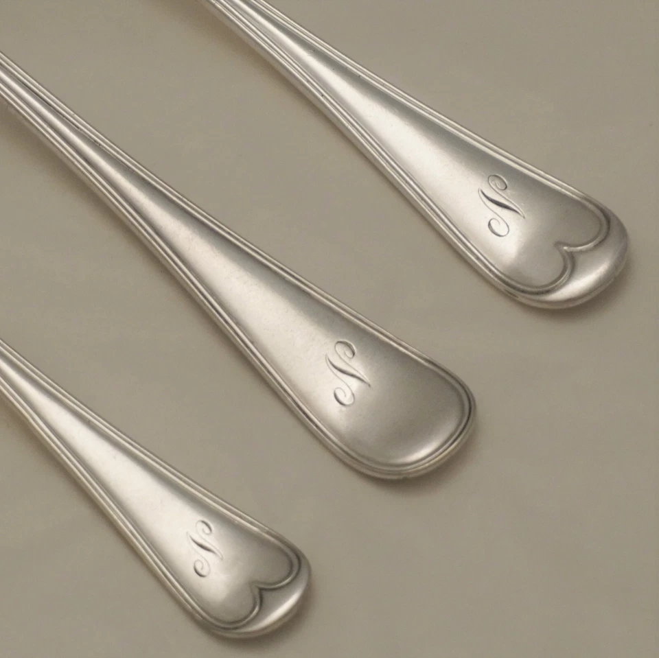 ANTIGUO HILO INGLÉS Diseño MAPPIN & WEBB Plateado Servicio Cubiertos Tenedores y Cucharas Foto 1 de 1