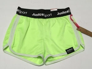 Justice Sport Girls EDF Mesh Dolphin Shorts Large 12/14 - Neon Green - Picture 1 of 2