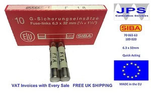 F1A SIBA Sicherung Fluke 1651 1652 1653 Siba 70 065 63 1A 500V Typ 189020 JPSF019 x 2 - Bild 1 von 2