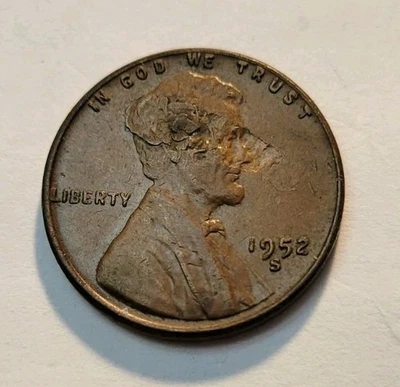1952 S Lincoln Wheat Cent Lamination Mint Error - Image 1 of 3