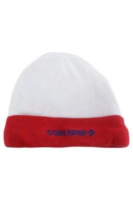 CONVERSE Bonnet Bébé Blanc/Rouge Coton Logo (0-6 Monate) - Photo 1/2