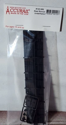 Accurail Parts #120 HO Scale 50' Steel Boxcar Underframe w/ coupler boxes screws - Image 1 of 3