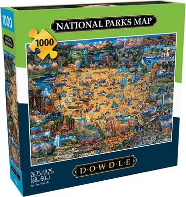 Buffalo Games - Dowdle - Mapa de Parques Nacionales - Rompecabezas de 1000 Piezas para Adultos Foto 1 de 4