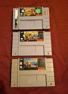 Donkey Kong Country 1, 2, and 3 Lot Super Nintendo SNES Authentic All Tested - Picture 1 of 12