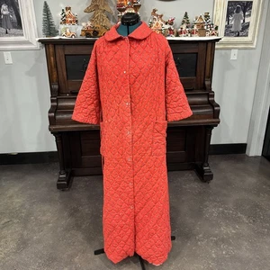 Vintage gesteppter Hausmantel mit Perlenknöpfen Gr. M/Large - Bild 1 von 8