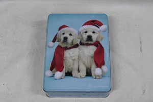 RACHAEL HALE Golden Retriever Puppy Christmas Xmas Biscuit Tin - Collectible - Picture 1 of 14