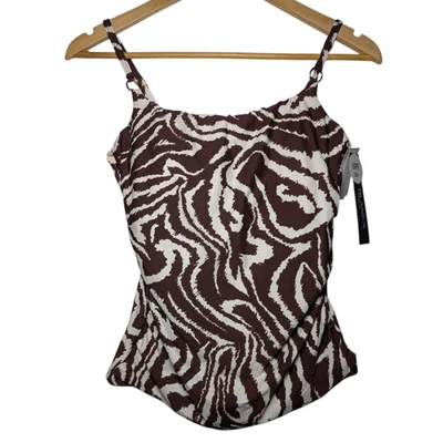 La Blanca Women's Fierce Lines Side-Shirred Tankini Top Underwire - Image 1 of 4