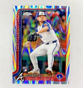 Spencer Schwellenbach 2025 Topps Chrome RayWave Refractor #203 Atlanta Braves RC - Picture 1 of 2