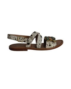Marni Crystal Embellishments Slingback Sandals In Print Ponyhair Women M Size - Picture 1 of 8