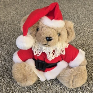VINTAGE 1985 Christmas Santa Bear Holiday Plush 12” Costume Hat Beard Jointed  - Picture 1 of 15