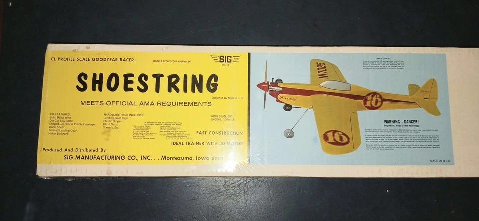 Sig Shoestring Vintage Control Line Airplane Kit - Image 1 of 1
