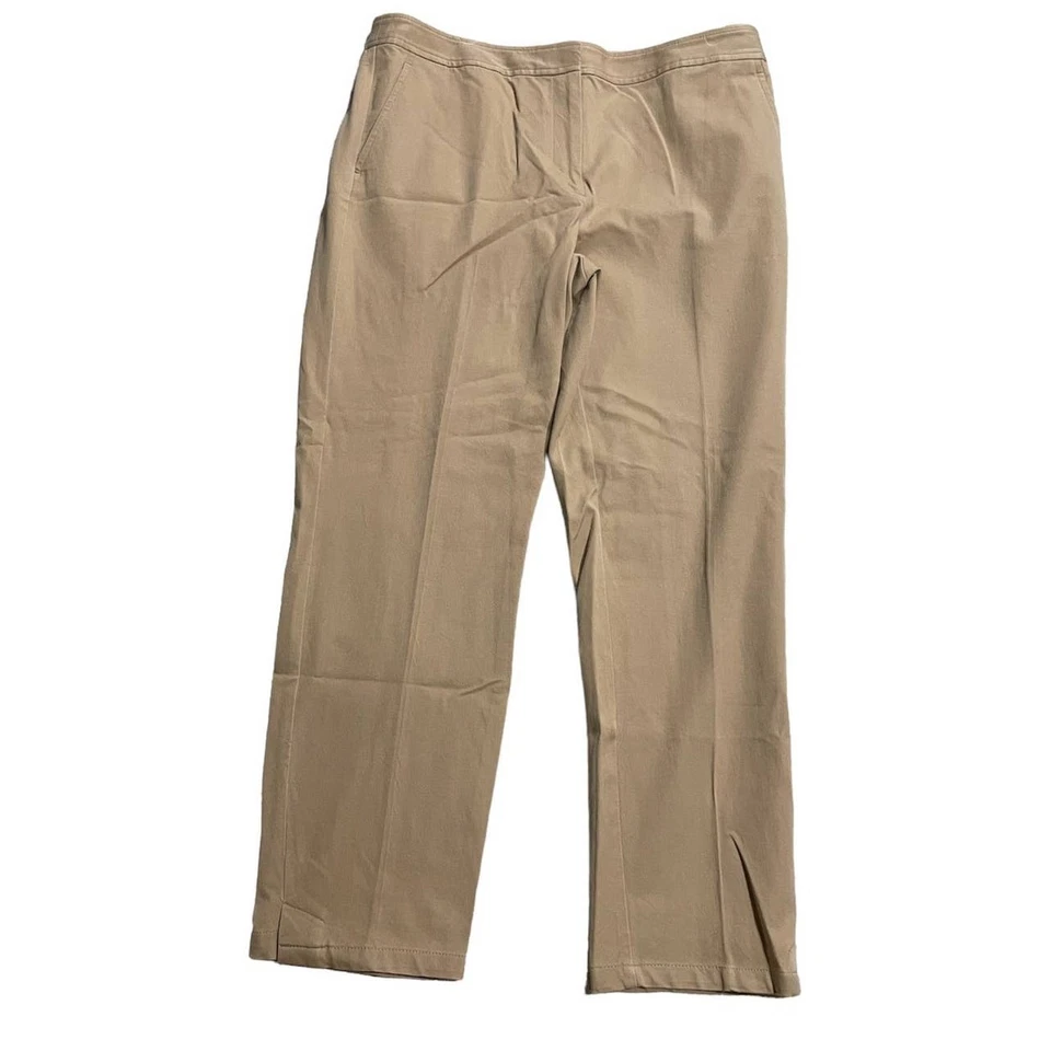 Talbots Heritage Pants Womens 12P Petite Khaki Tan Straight Leg Flat Front - Image 1 of 4