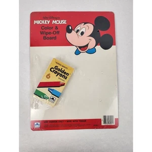 Walt Disney Topolino Color & Wipe-Off Board 6 pastelli dorati nuovi mai aperti - Foto 1 di 6