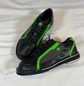 Brunswick Mens 8.5 Punisher Bowling Shoes Lime Green Black Lace Rare Neon Clean - Picture 1 of 21