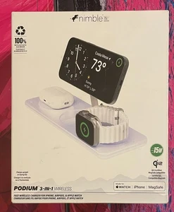 Original Apple Nimble Podium 3in1 MagSafe Ladegerät iPhone Watch AirPods Glacier - Bild 1 von 15