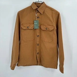 Quince Double-Brushed Stretch Overshirt Jacket Camel-Tan Shacket sz S Men's - Picture 1 of 6