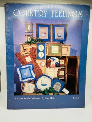 Country Feelings Cross Stitch Pattern Book Sue Hillis 1980s Vintage Needlework C - Image 1 of 4