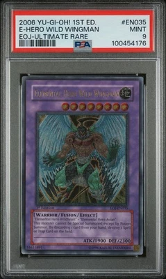 2006 YUGIOH 1ST EOJ-EN035 ELEMENTAL HERO WILD WINGMAN ULT PSA 9 MINT #100454176 - Image 1 of 2