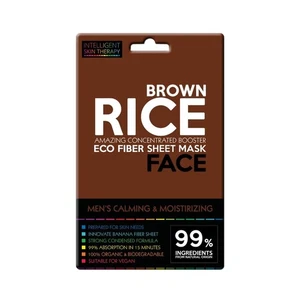 Moisturizing Brown Rice Face Mask For Men Natural Vegan EU Made Pack of 3 - Picture 1 of 8