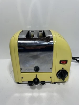 Rare Dualit Yellow 2 Slice Toaster Chrome Stainless Steel Made In England RETRO - Image 1 of 4